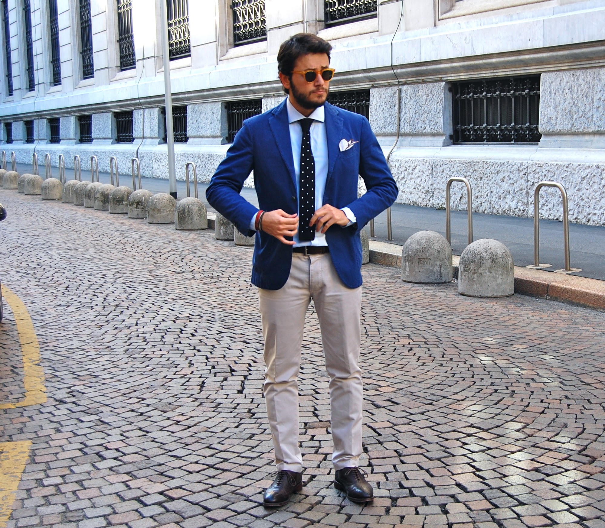 Still here: Boglioli Jacket & Polka Dot Knit Tie