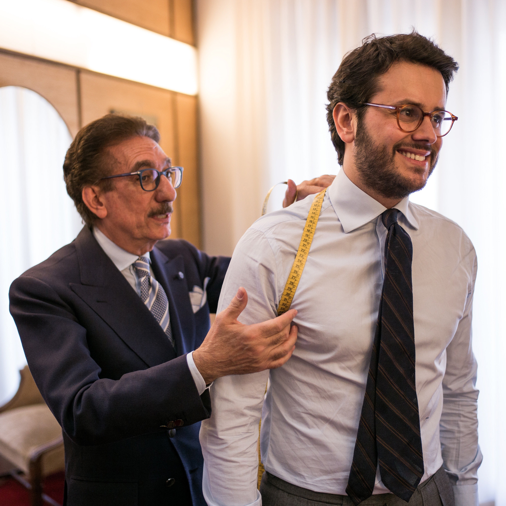 A. Caraceni - The measurements Double-breasted suit made with Super 110's fabric by Vitale Barberis Canonico